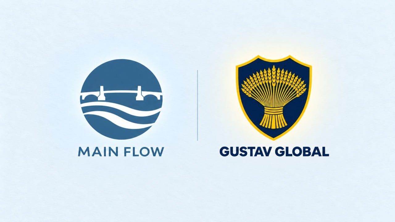 MAIN FLOW and Gustav Global logos side by side